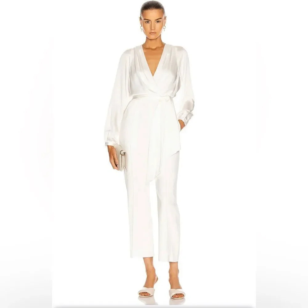 NEW JONATHAN SIMKHAI Piper Combo Wrap Jumpsuit